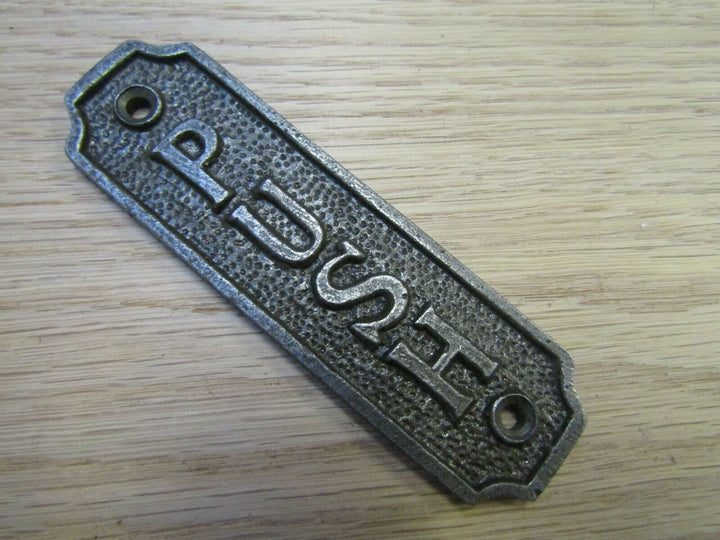 Cast Iron Door Push Plate Plaque.