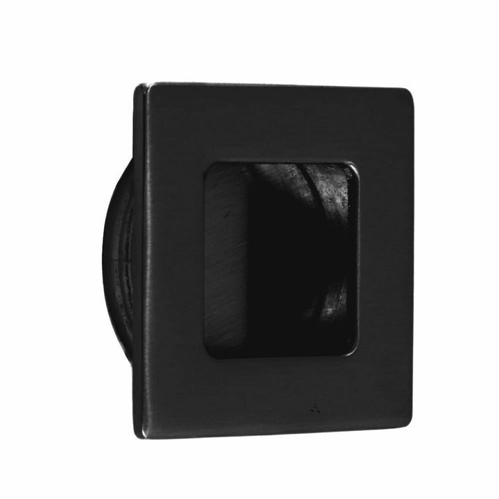 Small Square Recessed Flush Pull Matt Black.
