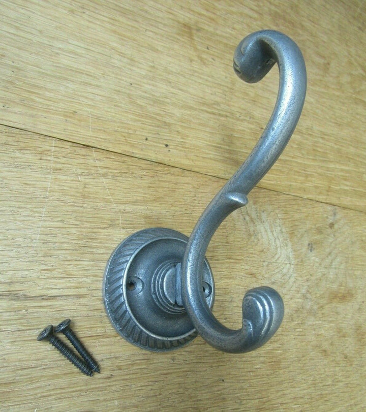 Georgian Ornate Coat Hook Antique Iron.