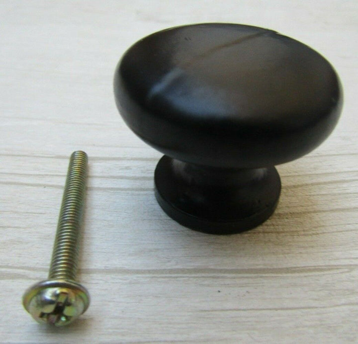 Shaker Cupboard Knob Black Antique 35mm.