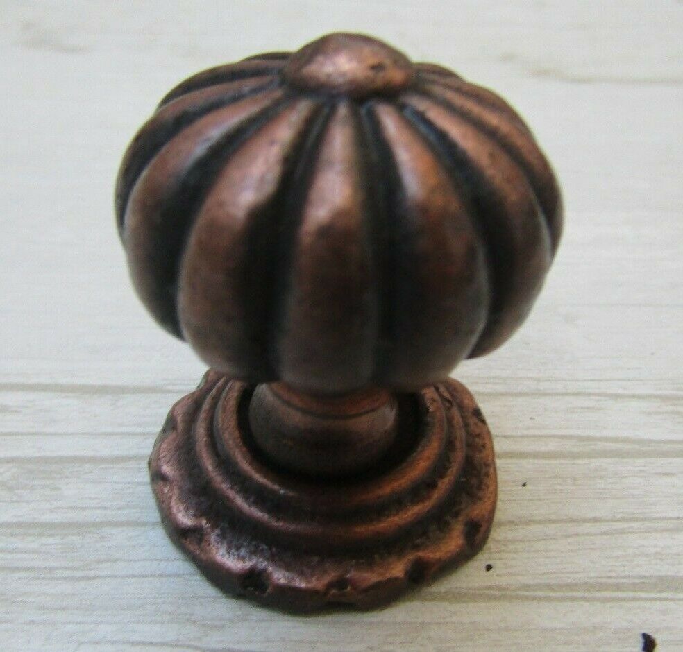 Pumpkin with Base Cabinet Knob Antique Copper 32mm.
