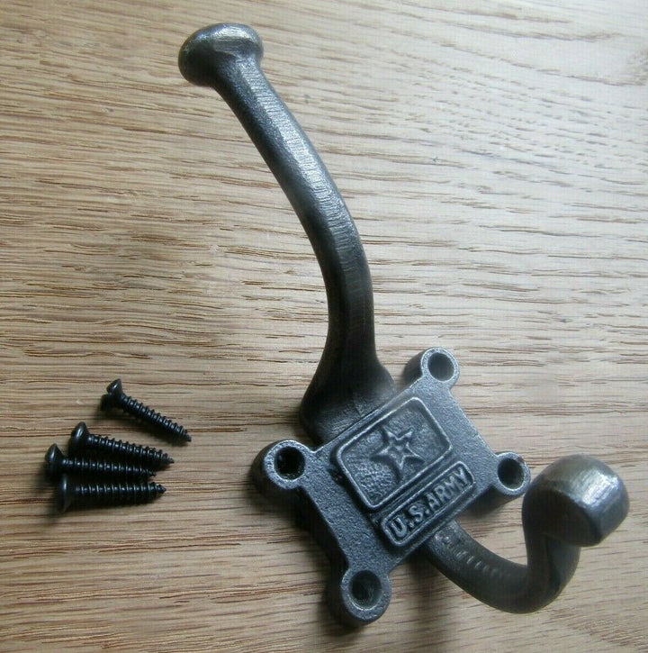 Pack Of 5 US Army Retro Hooks Antique Iron.