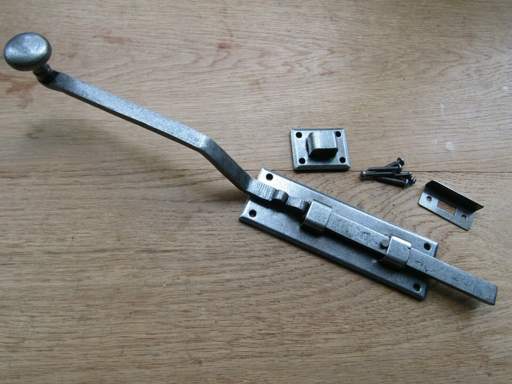 15inch Hand forged French Slide Door Bolt Antique Iron.