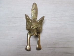 Fox Head Door Knocker Polished Brass.