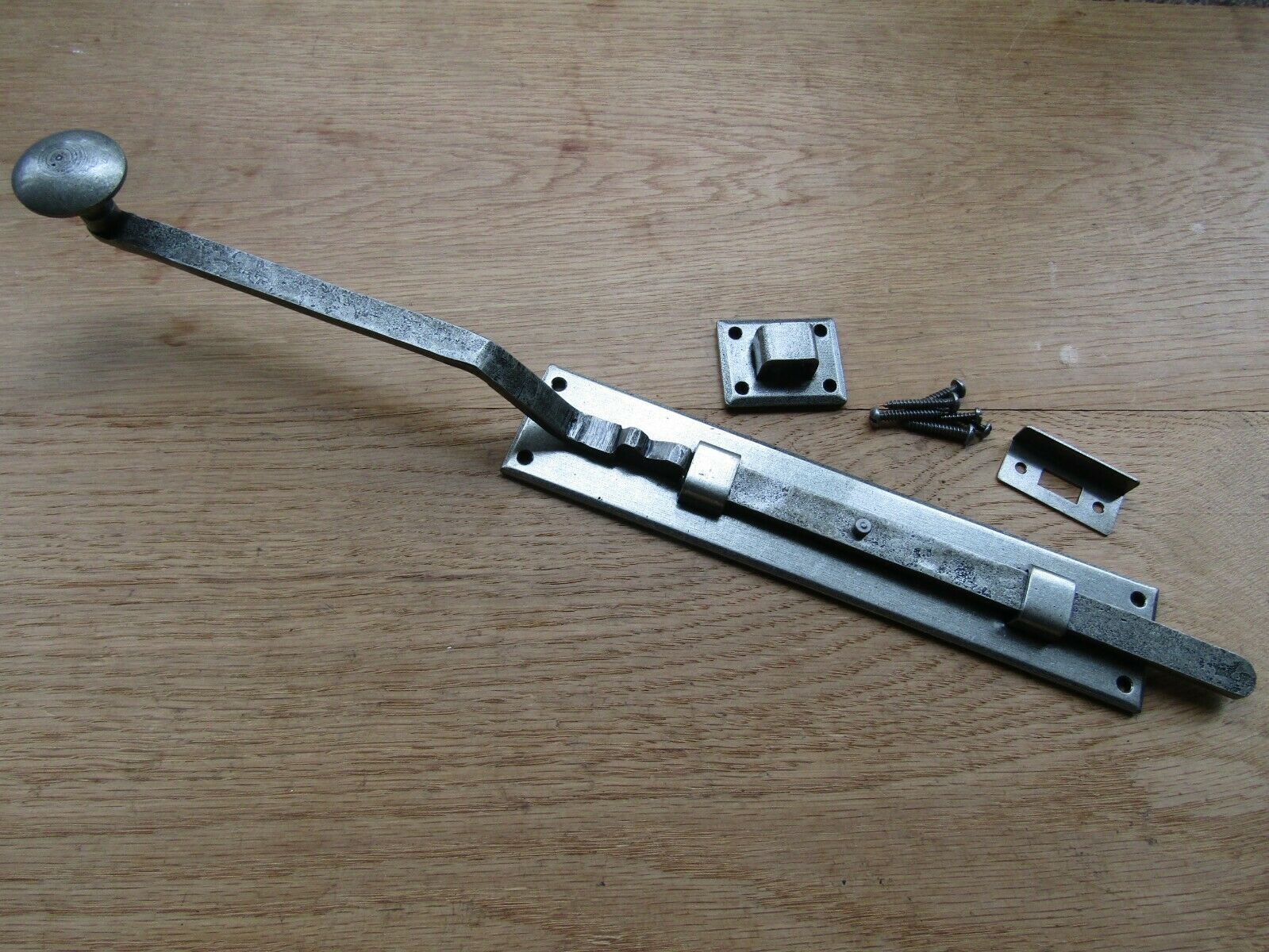 17inch Hand forged French Slide Door Bolt Antique Iron.