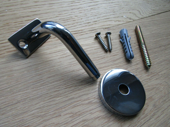 Stair Bannister handrail Bracket Polished Steel.