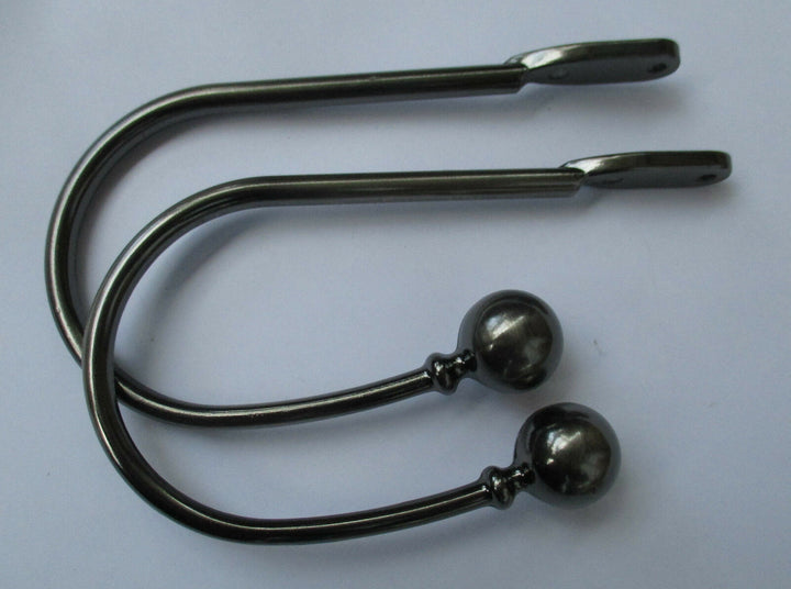 Pair of ball end Curtain hold backs Black Nickel.