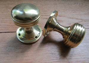 Plain Rimmed Mortice Door Knobs Polished Brass.