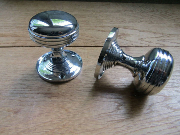 Plain Rimmed Mortice Door Knobs Polished Chrome.
