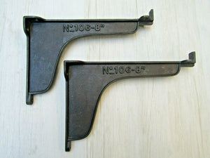 Pair Of 6inch No.106-8 RAILWAY Shelf Support Brackets Antique Iron.