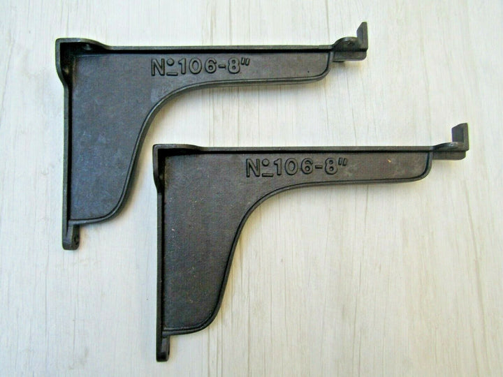 Pair Of 6inch No.106-8 RAILWAY Shelf Support Brackets Antique Iron.