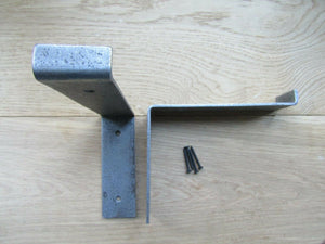 Pair of 6inch Utility Angled Lipped Shelf Bracket Antique Iron.