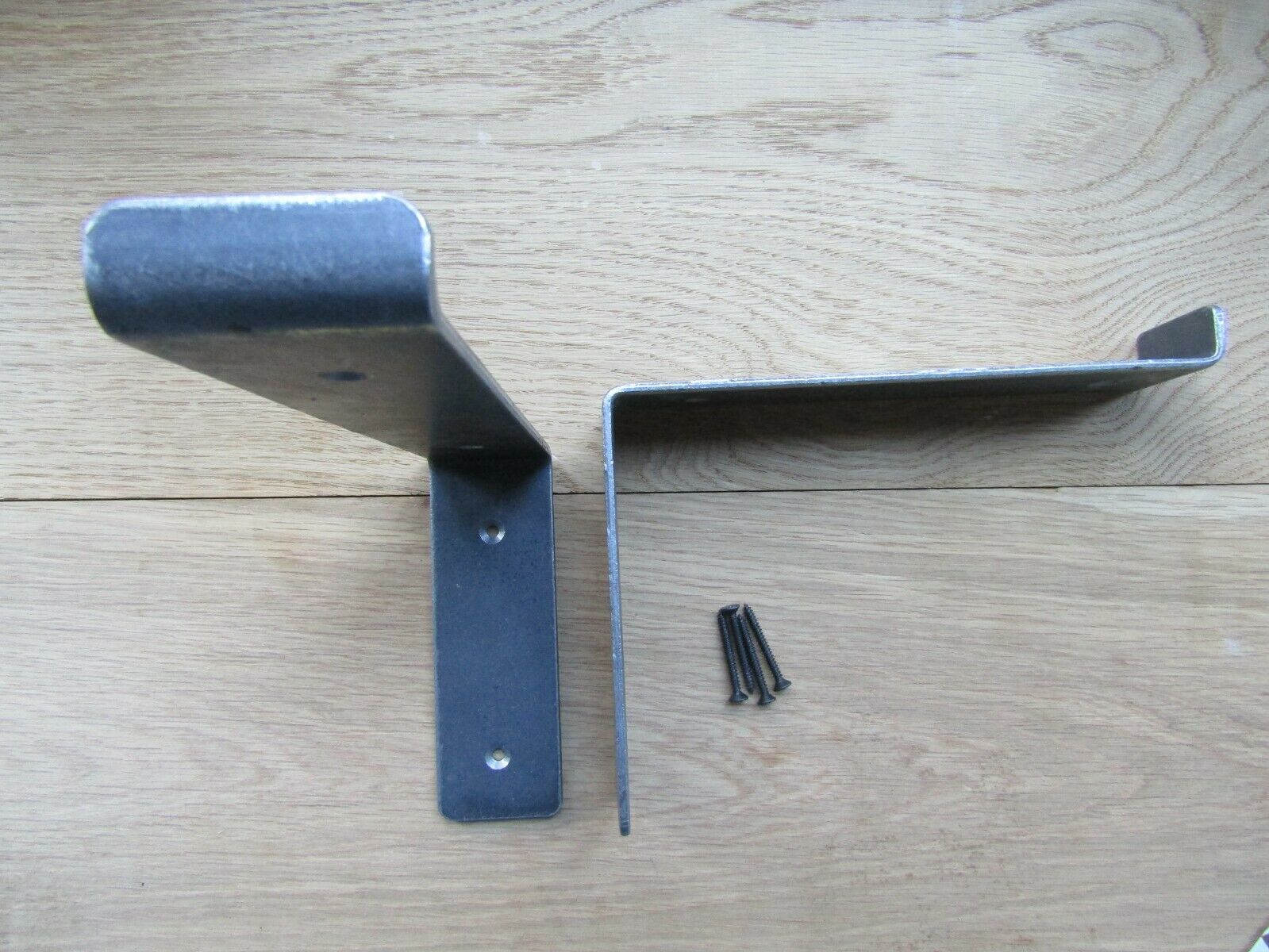 Pair of 8inch Utility Angled Lipped Shelf Bracket Antique Iron.