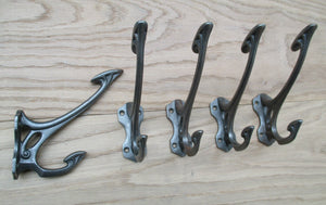 Pack of 5 Monroe Coat Hooks Antique Iron.