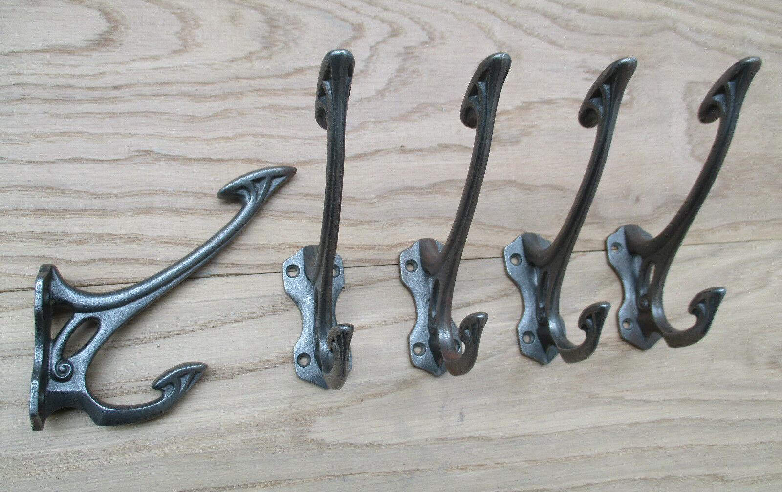 Pack of 5 Monroe Coat Hooks Antique Iron.