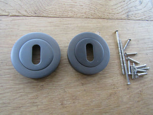 Pair Of Oval Key Hole Escutcheon Black Nickel.