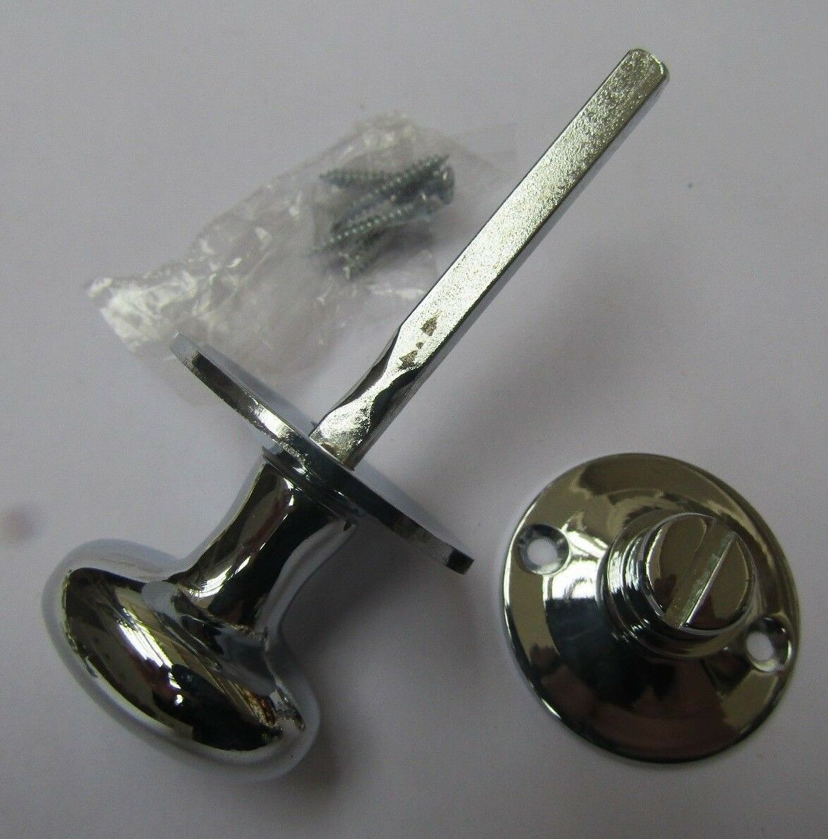 Polished Chrome Oval Thumbturn For Bathroom Handles.
