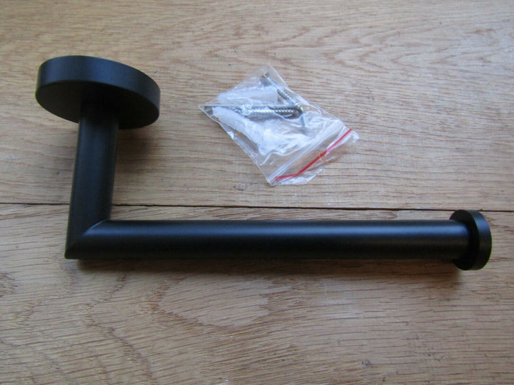 Modern Toilet Roll Holder Matt Black.