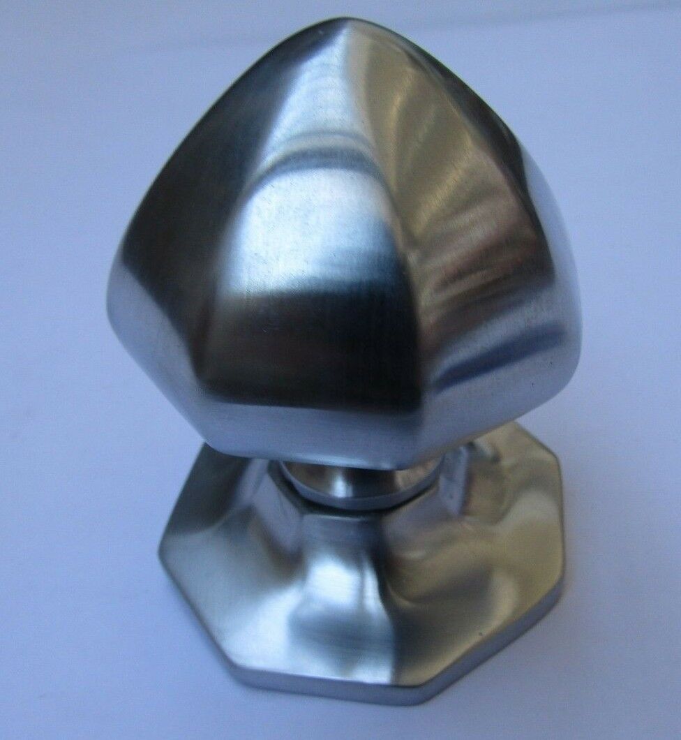 Octagonal Centre Door Knob Satin Chrome.