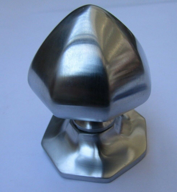 Octagonal Centre Door Knob Satin Chrome.