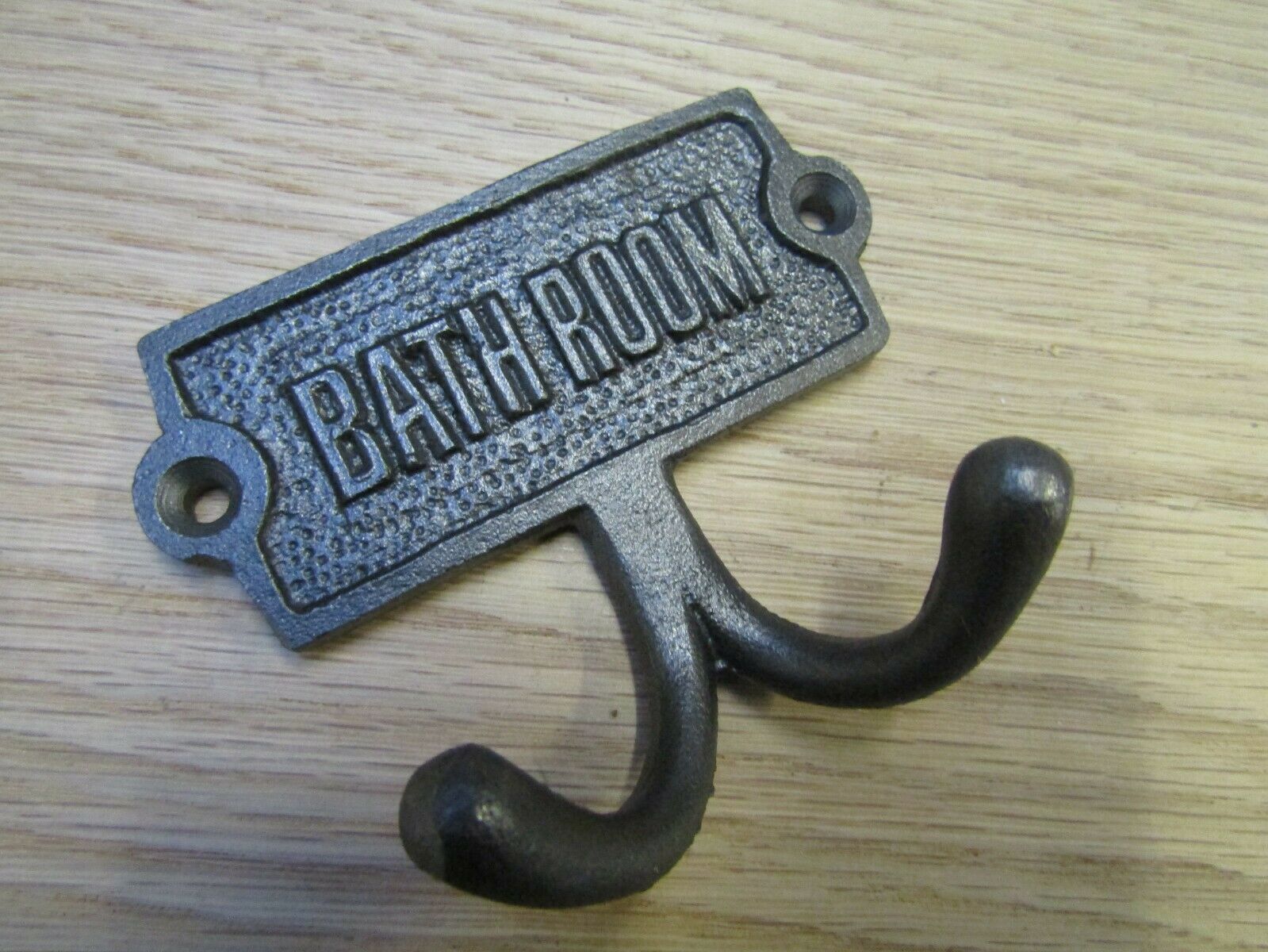Bath Room Plaque Double Coat Hook.