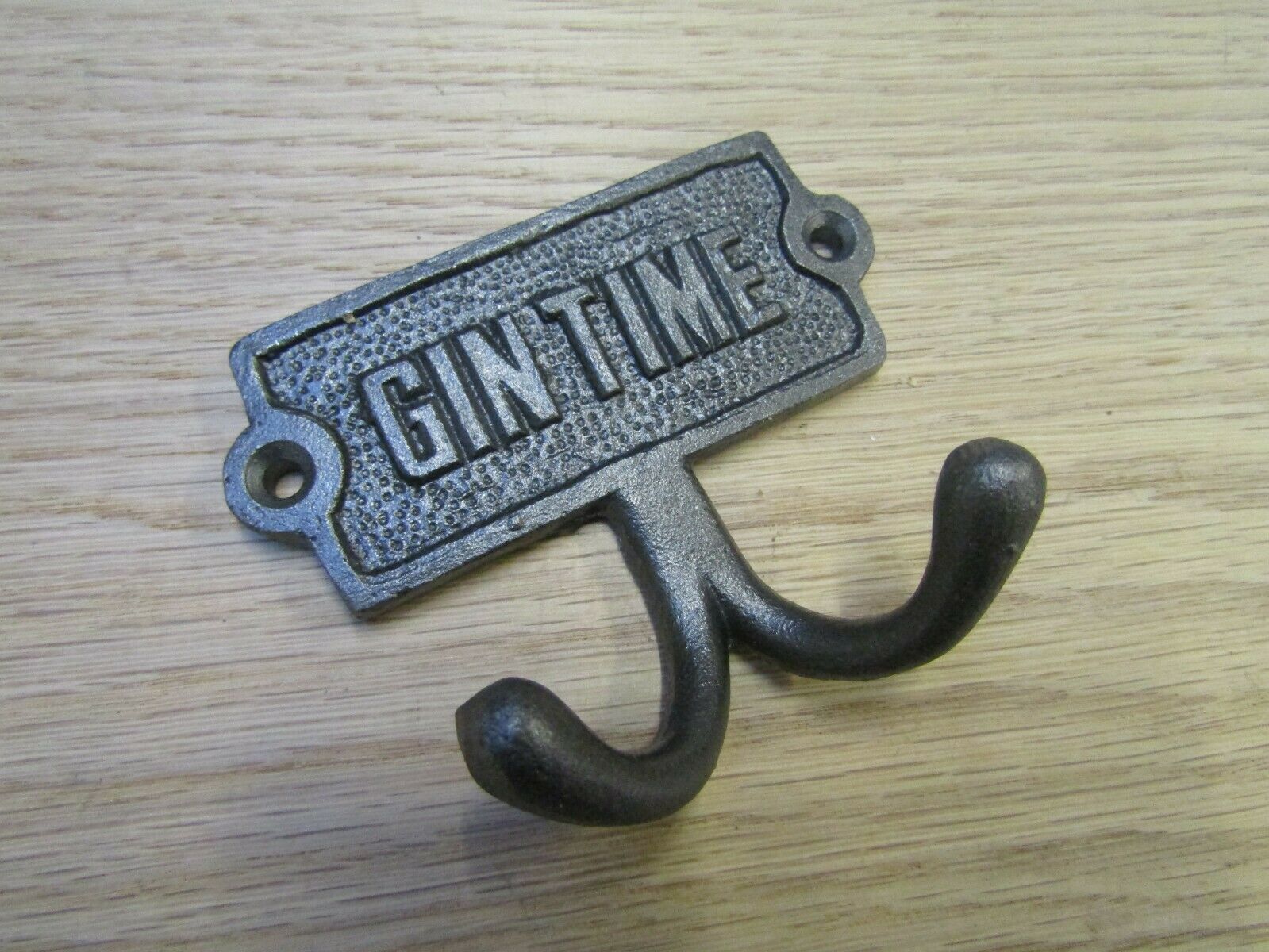 Gin Time Plaque Double Coat Hook.