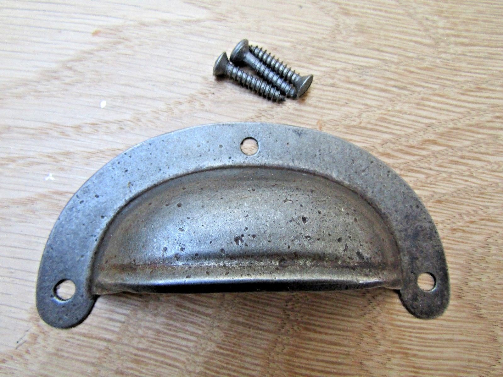 Lugged Pressed Steel Cup Pull Antique Iron.