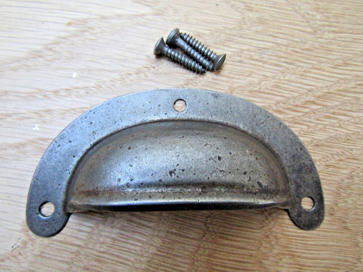 Lugged Pressed Steel Cup Pull Antique Iron.