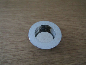 Small Round Recessed Flush Pull Polished Steel.