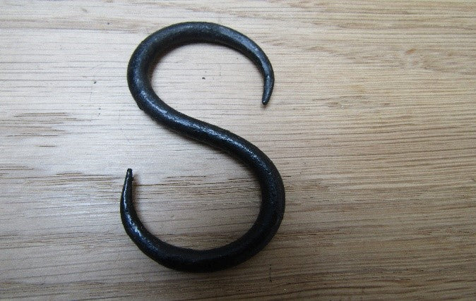 60mm Handforged S Hook Black Wax.
