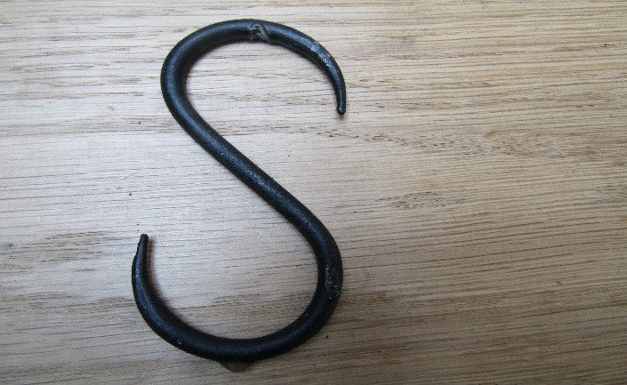 80mm Handforged S Hook Black Wax.