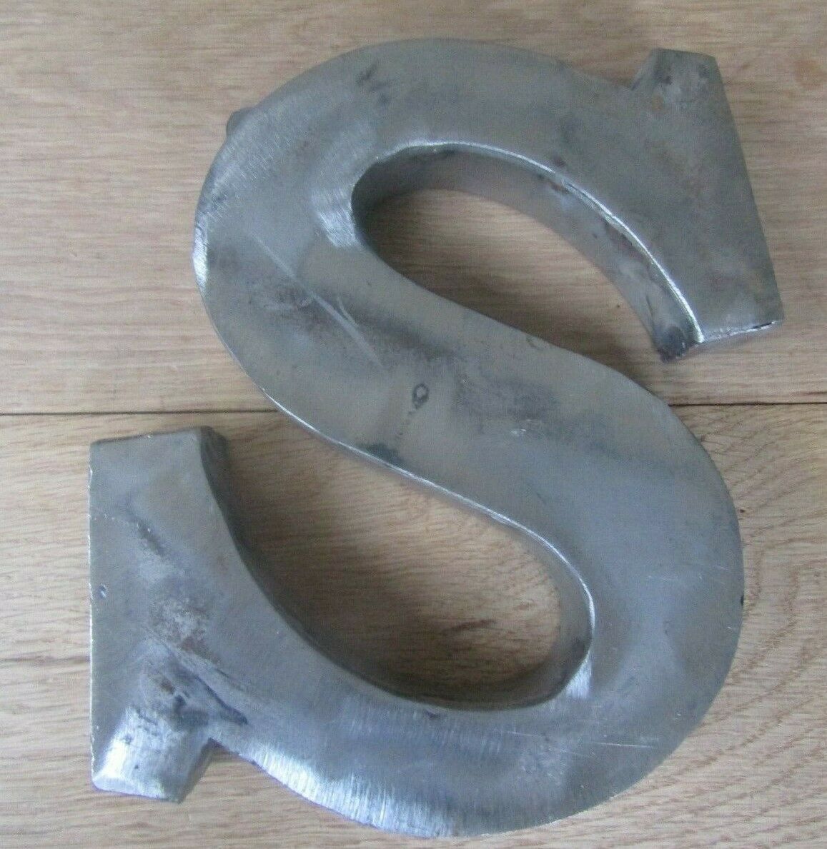 8inch Large Rustic Steel Letter S.