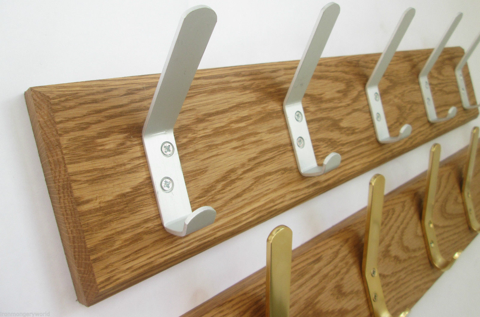 Satin Aluminium Cloakroom 6 Hook Coat Rail 68cm.