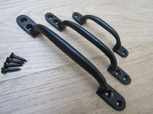 Sash Cabinet Pull Handle Black Antique 6inch.