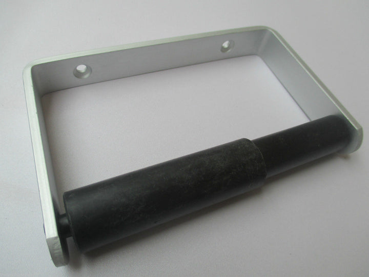 Basic Toilet Roll Holder Satin Aluminium.