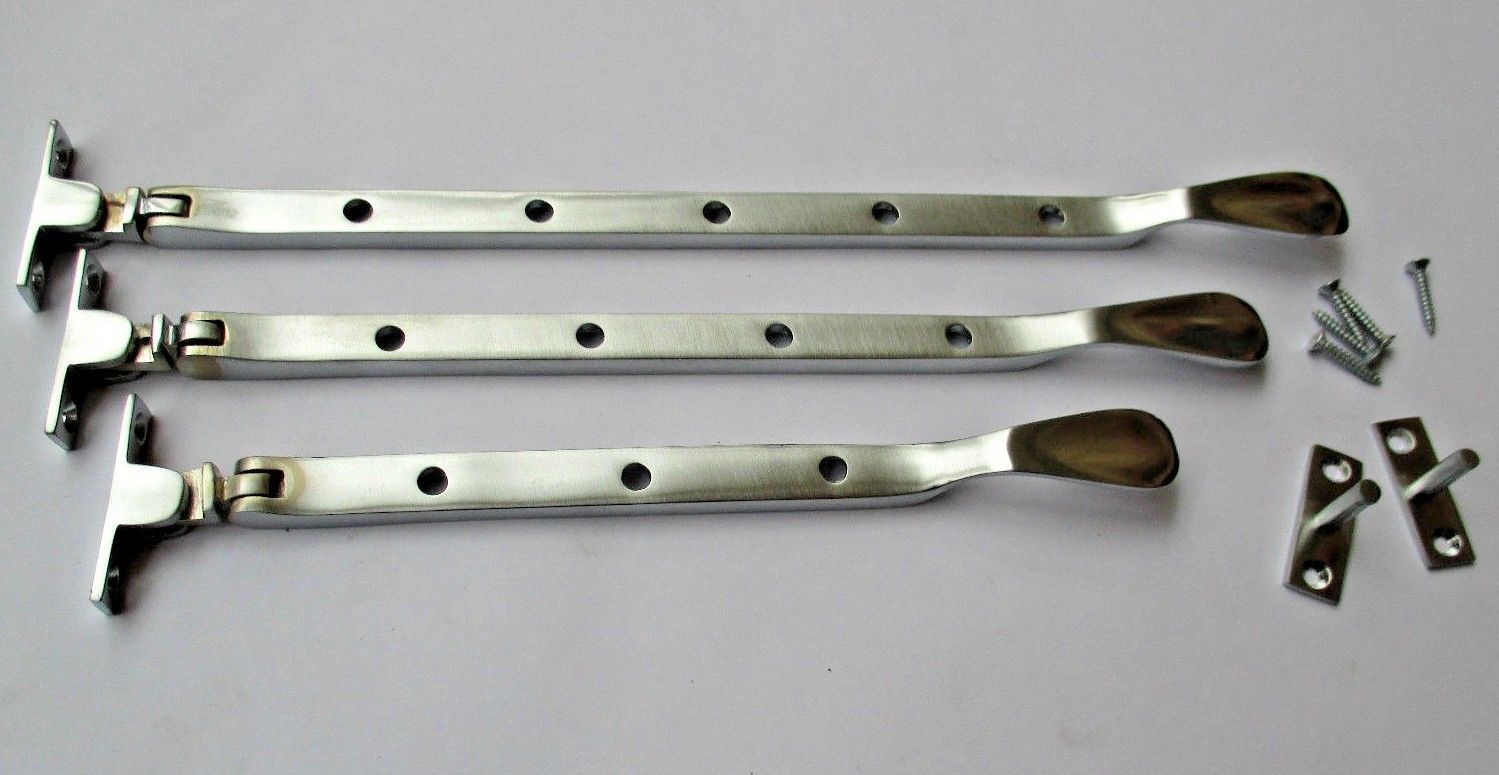 Casement Stay Arm Satin Brushed Chrome 12inch.