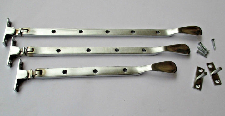Satin Brushed Chrome Casement Stay Arm 8inch.