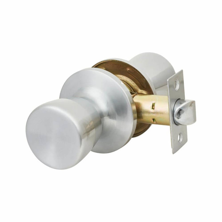 Flattop Mortice Door Knob Set Satin Chrome.