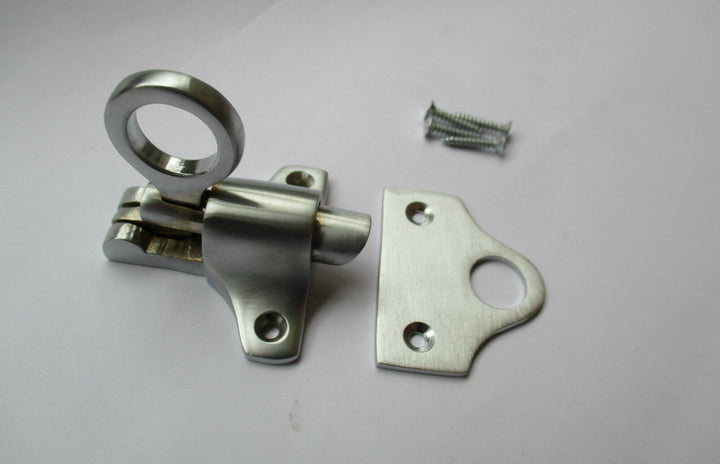 Satin Brushed Chrome Attic Fanlight Catch.