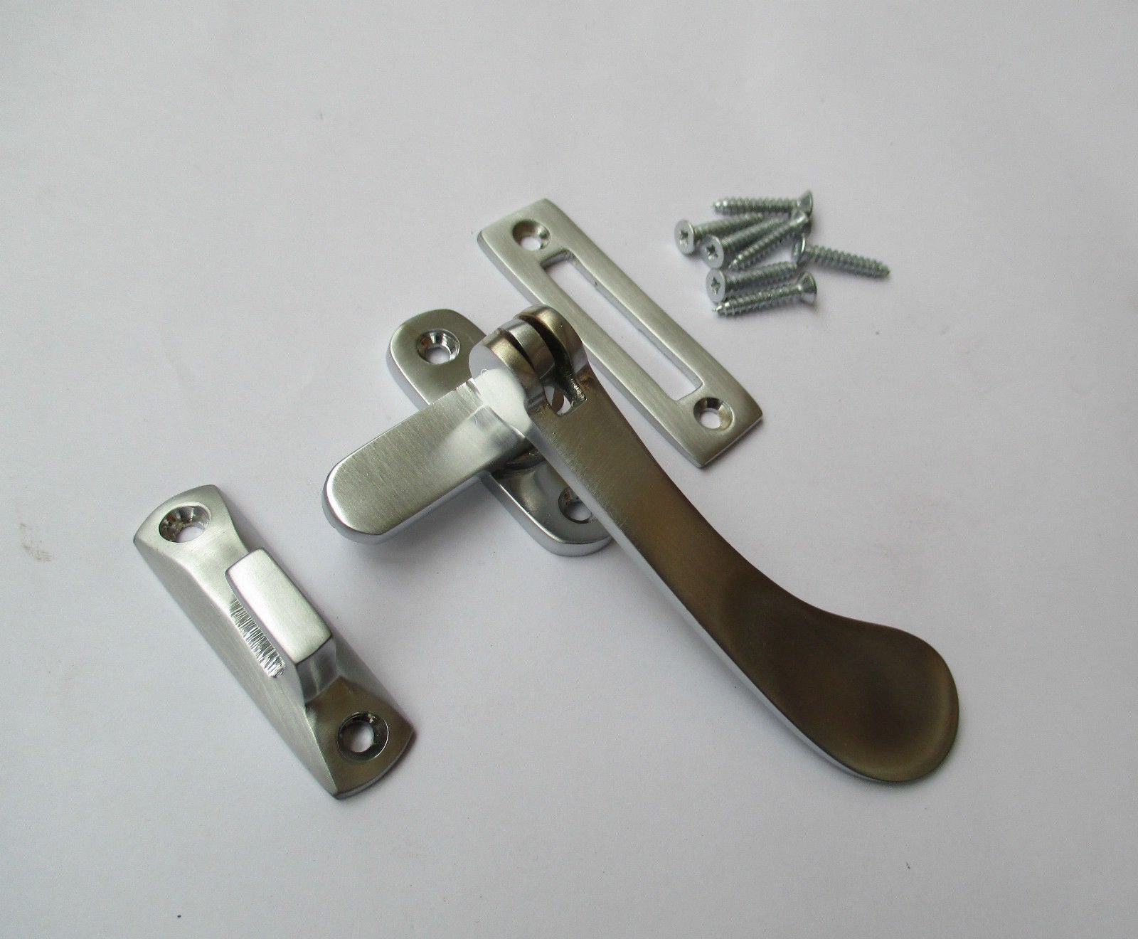 Satin Brushed Chrome Hook Mortice Fastener.