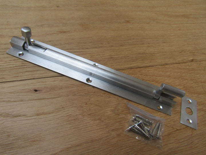 8inch Necked Door Bolt Satin Chrome.