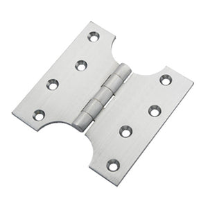 Pair Of 6inch Solid Brass Parliament Door Hinges Satin Chrome.