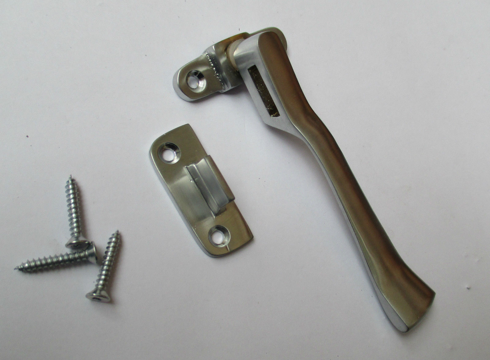Wedge Fastener Satin Brushed Chrome.