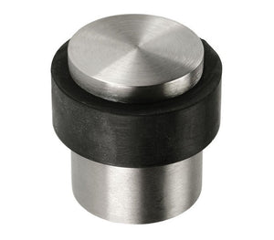 Door Stopper Cylinder Satin Steel.