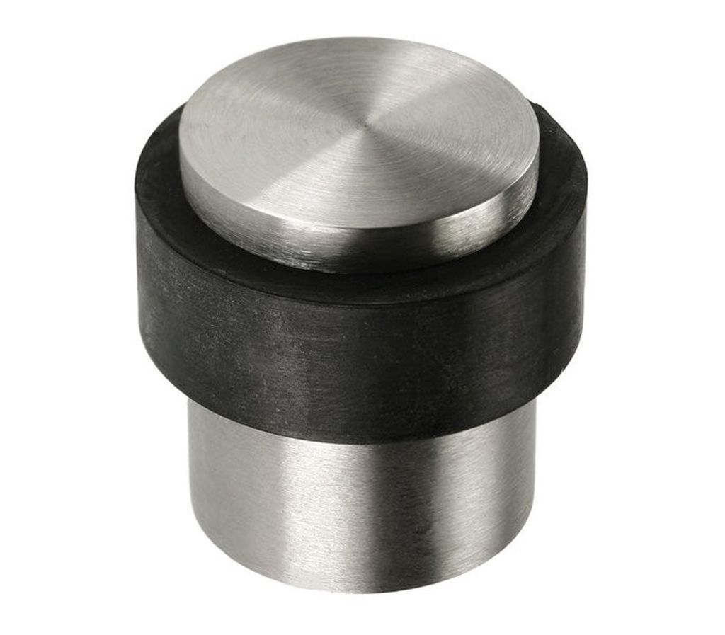 Door Stopper Cylinder Satin Steel.