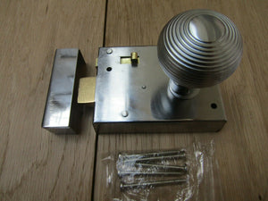 4inch Rim Latch Satin Chrome & Reeded Rim Satin Chrome Set.