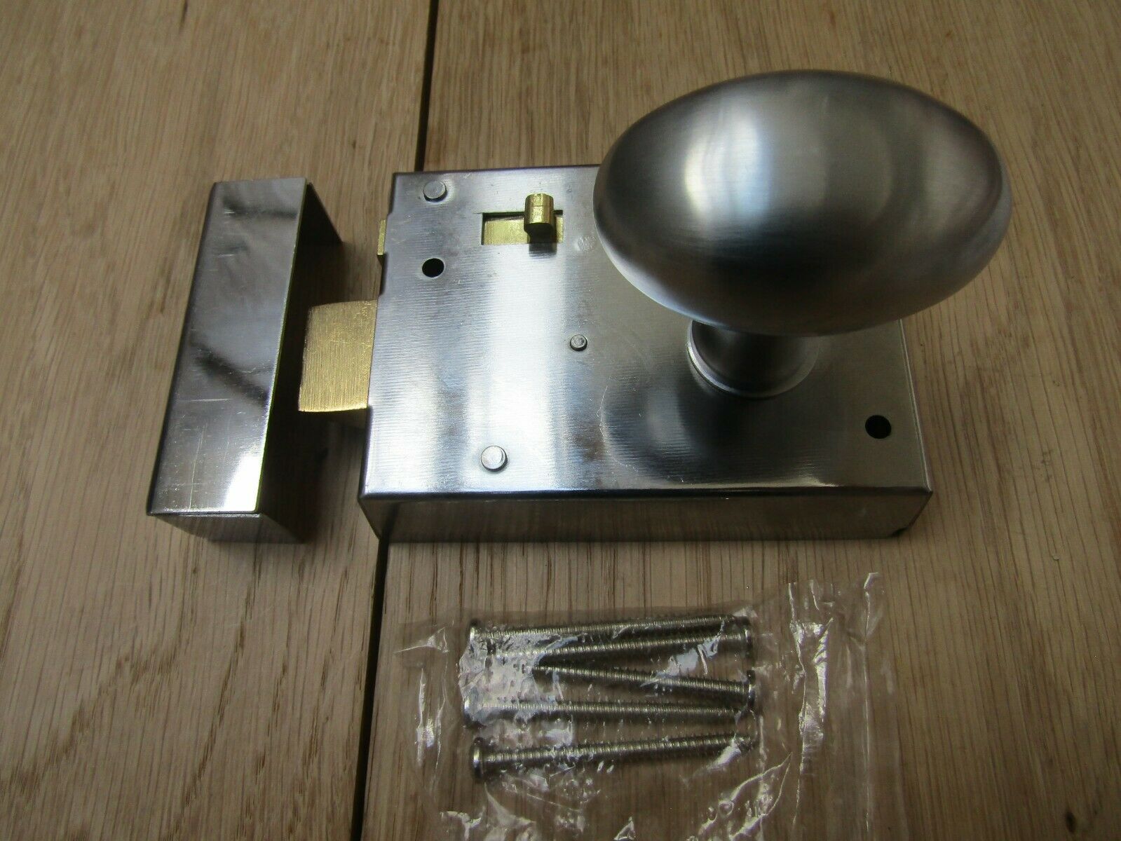 4inch Rim Latch Satin Chrome & Oval Rim Satin Chrome Set.