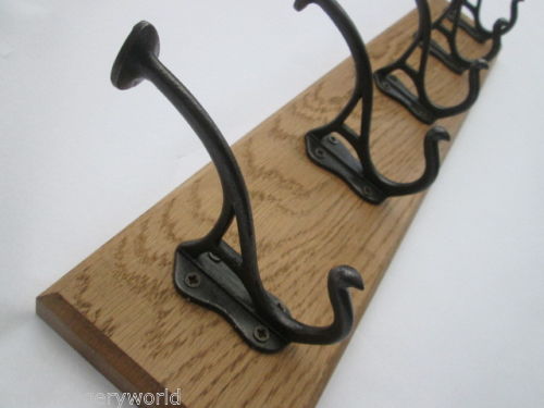 Antique Iron Schartnou 4 Hook Coat Rail 48cm.