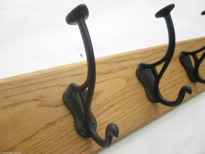 Black Antique Schartnou 3 Hook Coat Rail 38cm.