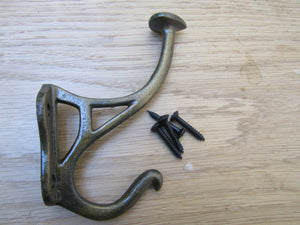 Pack Of 5 Schartnou Coat Hooks Antique Brass.